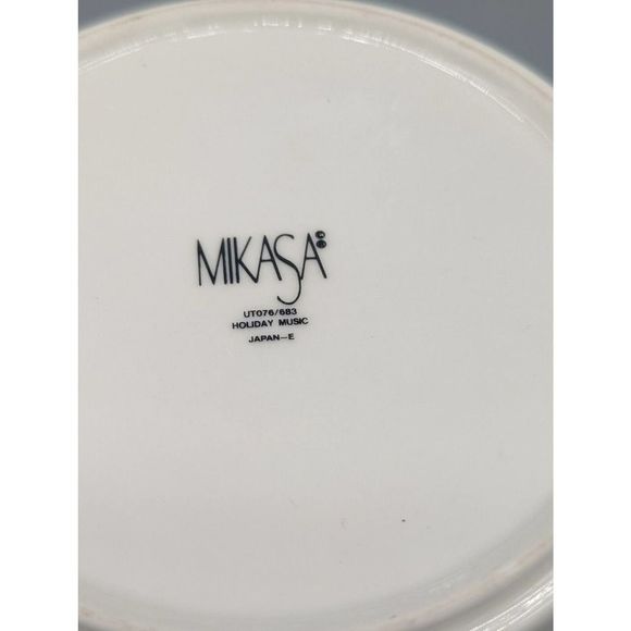 Vtg Mikasa Holiday Music Christmas Trinket Box Porcelain Candy Dish w/Lid Japan - Picture 3 of 8